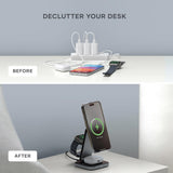 Satechi - 3 In 1 Foldable Qi2 Wireless Charging Stand - Space Gray