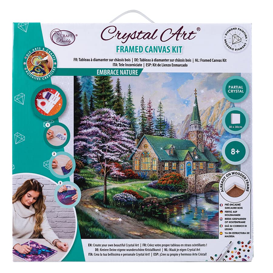 Crystal Art Medium Framed Kit (11.8in x 11.8in) - Embrace Nature - Diamond Painting Kit for Ages 8 and Up