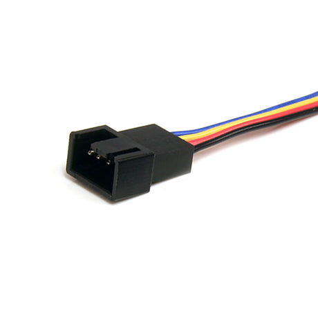 StarTech.com 12in 4 Pin Fan Power Splitter Cable - F/M - 1ft Fan Y Cable - 1ft 4-pin Fan Splitter Cable - Black