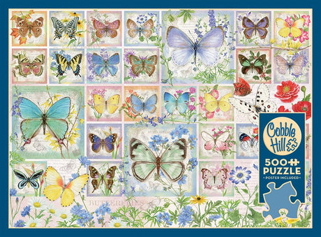 Cobble Hill 500 Piece Puzzle - Butterfly Tiles - Sample Poster Included - image 4