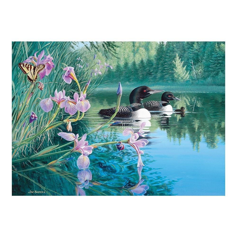 Cobble Hill 500 Piece Puzzle - Iris Cove Loons - Sample Poster Included