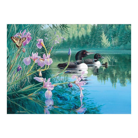 Cobble Hill 500 Piece Puzzle - Iris Cove Loons - Sample Poster Included