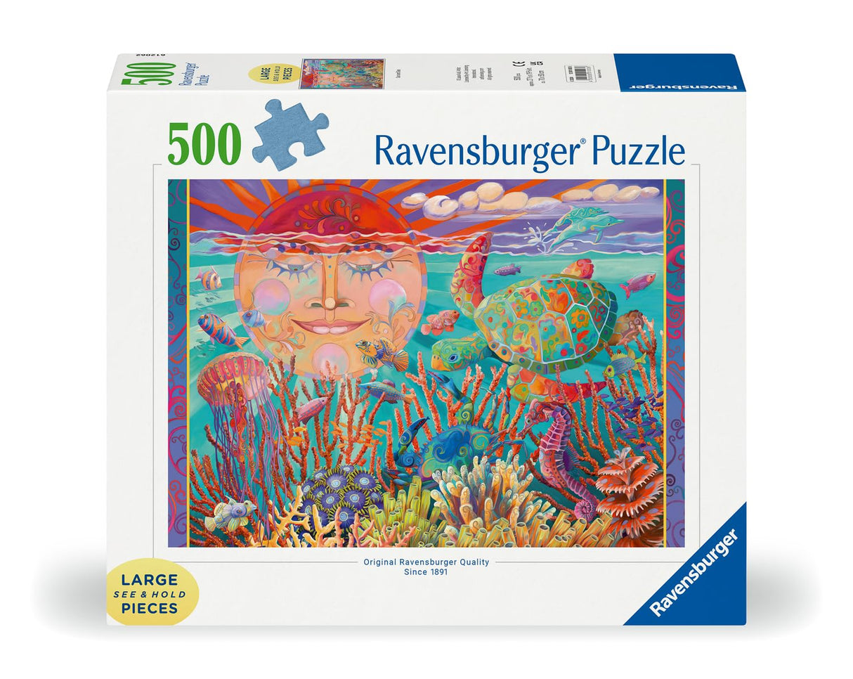 Ravensburger Sun and Sea 500 Piece Large Format Jigsaw Puzzle for Adults - 12001003 - Easy to See & Easy to Hold Large Pieces Fit Together Perfectly