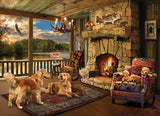 Cobble Hill 1000 Piece Puzzle - Lakeside Cabin - Sample Poster Included