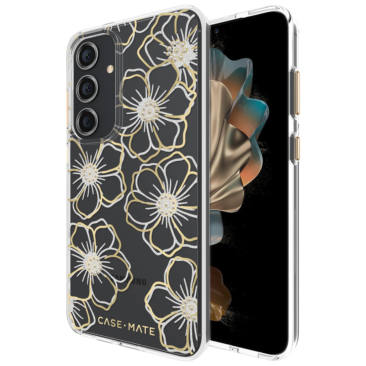 Case-mate - Floral Gems Case For Samsung Galaxy S24 Plus - Gold