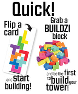 TENZI BUILDZI The Fast Stacking Building Block Game for The Whole Family - 2 to 4 Players Ages 6 to 96 - Plus Fun Party Games for up to 8 Players - Perfect Kids Game for Game Night