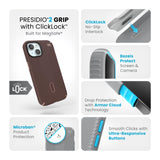 Speck - Presidio2 Grip Magsafe Case For Apple Iphone 15 / Iphone 14 / Iphone 13 - New Planet