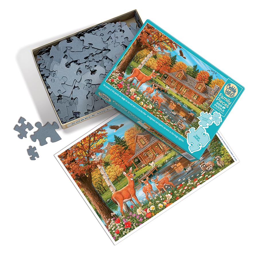 Cobble Hill Family Piece's 350 Puzzle - Cottage Pond (Family) - Sample Poster Included