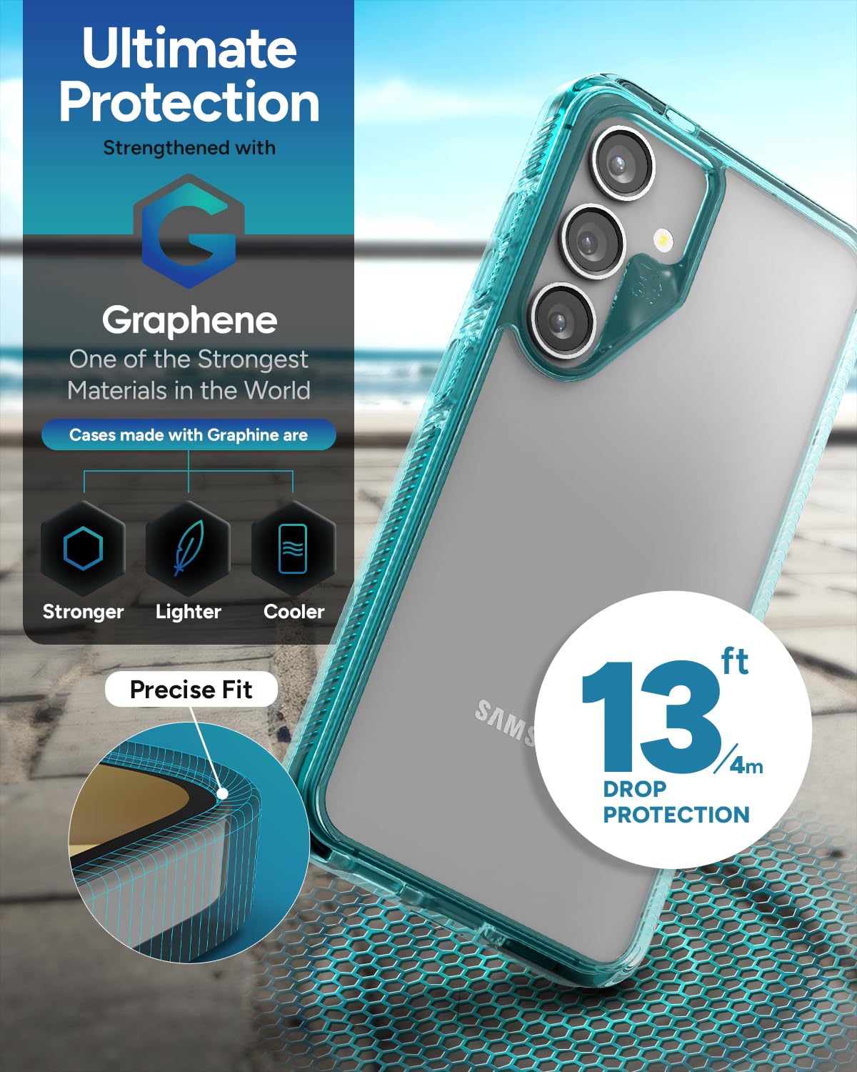 Zagg - Santa Cruz Case For Samsung Galaxy S24 - Aquamarine