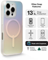 Zagg - Milan Snap Magsafe Case For Apple Iphone 16 Pro - Iridescent