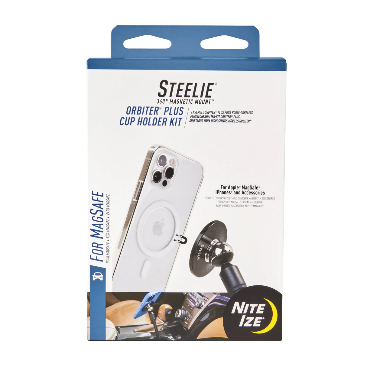 Nite Ize - Steelie Orbiter Plus Cup Holder Kit - Black And Silver