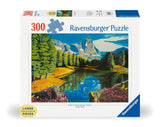 Ravensburger Rocky Mountain Reflections 300 Large Format Jigsaw Puzzle for Adults - Easy to See & Easy to Hold Large Pieces Fit Together Perfectly