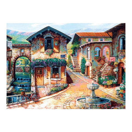 Cobble Hill 1000 Piece Puzzle - Fountain on The Square - Sample Poster Included