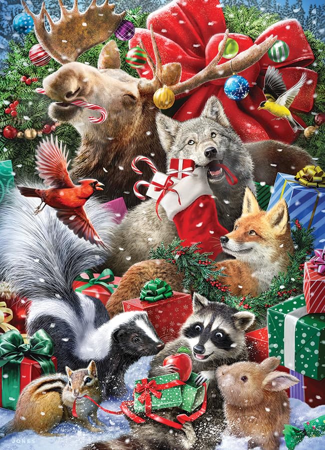 Cobble Hill Family Piece's 350 Puzzle - Festive Friends - Sample Poster Included