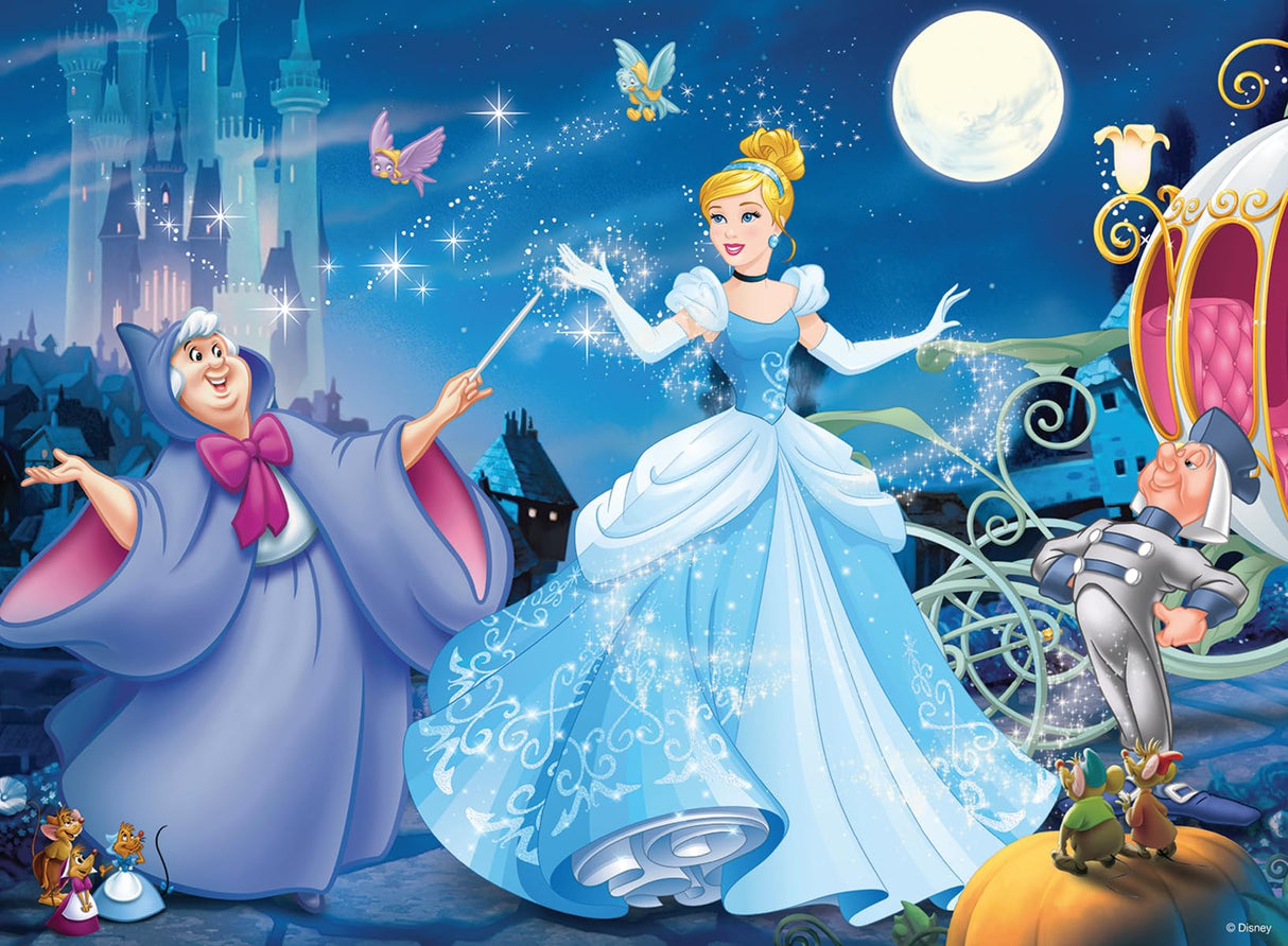 Ravensburger Disney Princess Cinderella Glitter Jigsaw Puzzle - 100 Unique Pieces | Perfect Fit | Enhances Concentration & Creativity | Eco-Friendly | Ideal for Kids