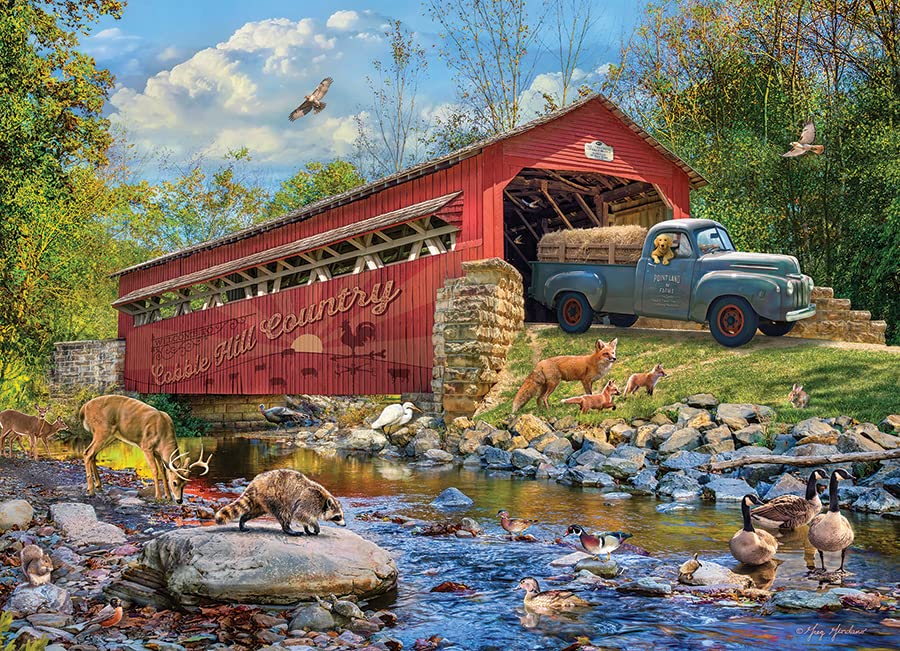Cobble Hill 1000 Teile Puzzle – Mit Leinen-Optik & Poster, Made In USA, Umweltfreundlich