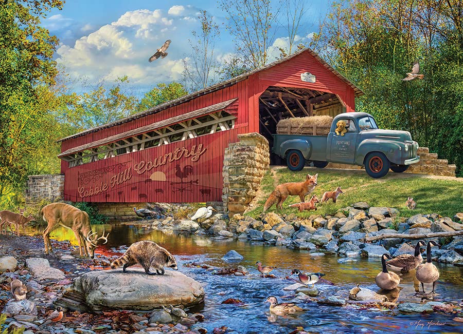 Cobble Hill 1000 Piece Puzzle - Welcome to Cobble Hill Country - Sample Poster Included