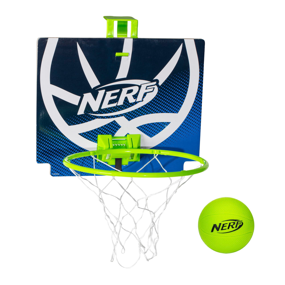 Nerf Mini Over The Door Basketball Hoop - Nerfoop Indoor Basketball Hoop for Kids - Toy Door Basketball Hoop + Mini Foam Basketball Game Set - Perfect for Bedroom Indoor Basketball - Green