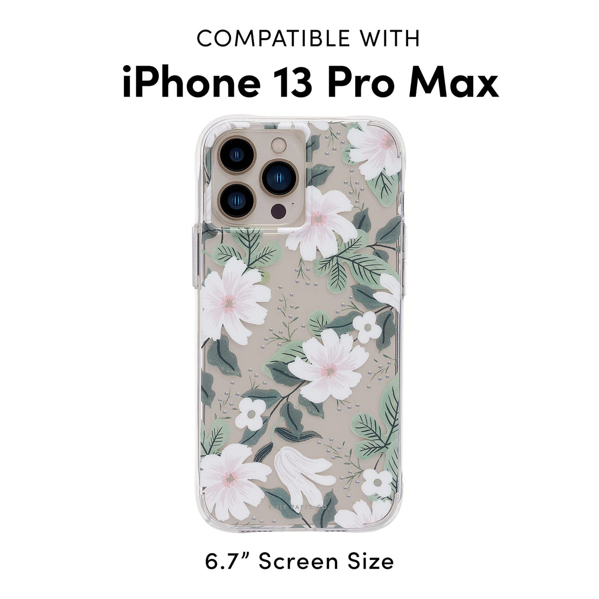 Rifle Paper - iPhone 13 Pro Max / iPhone 12 Pro Max w/ Antimicrobial - Willow