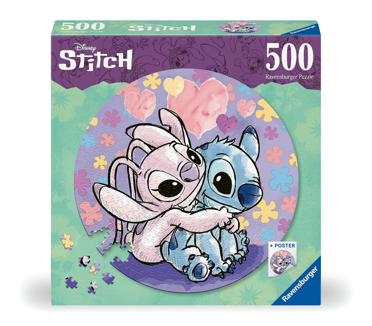 Ravensburger Stitch - Circular 500 Piece Jigsaw Puzzle for Kids - Every Piece is Unique, Pieces Fit Together Perfectly