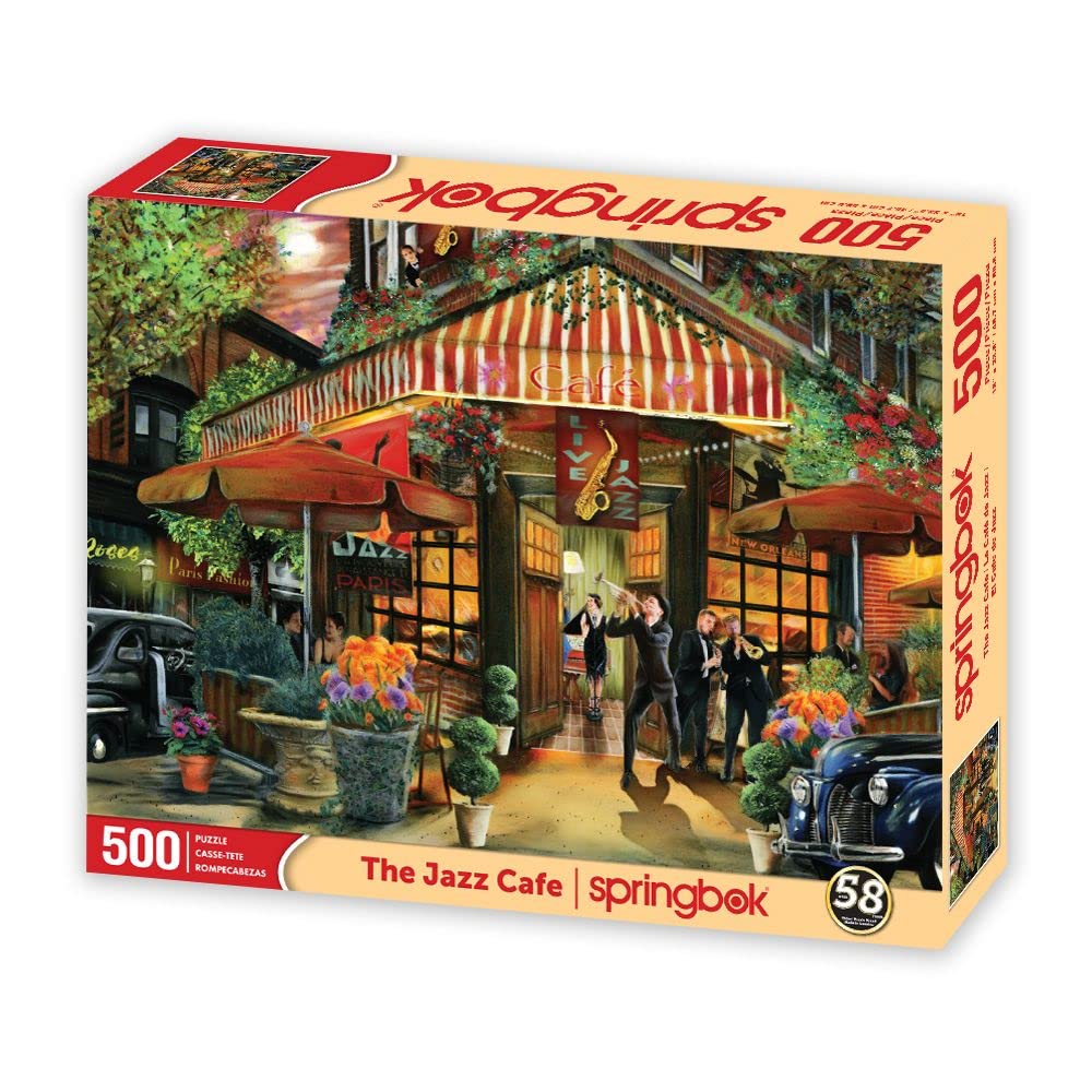 Springbok's 500 Piece Jigsaw Puzzle The Jazz Cafe - Made in USA