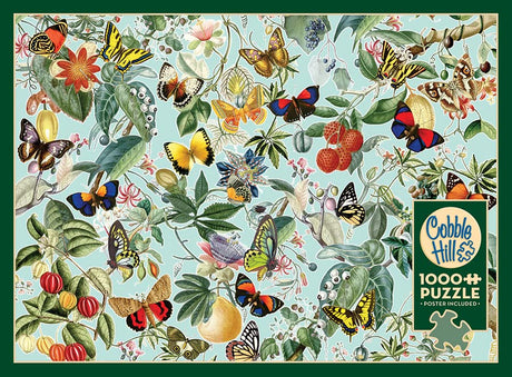 Cobble Hill 1000 Piece Puzzle - Fruit and Flutterbies - Sample Poster Included - image 5