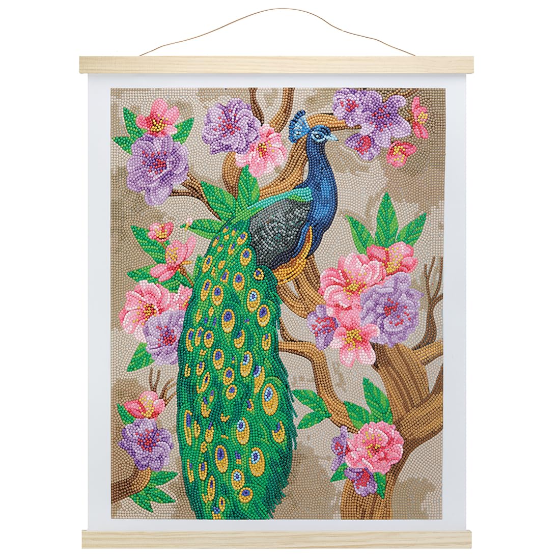 CRYSTAL ART SCROLL KIT: PEACOCK PEONY