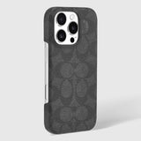 Coach - Slim Wrap Case For Apple Iphone 16 Pro - Signature Charcoal