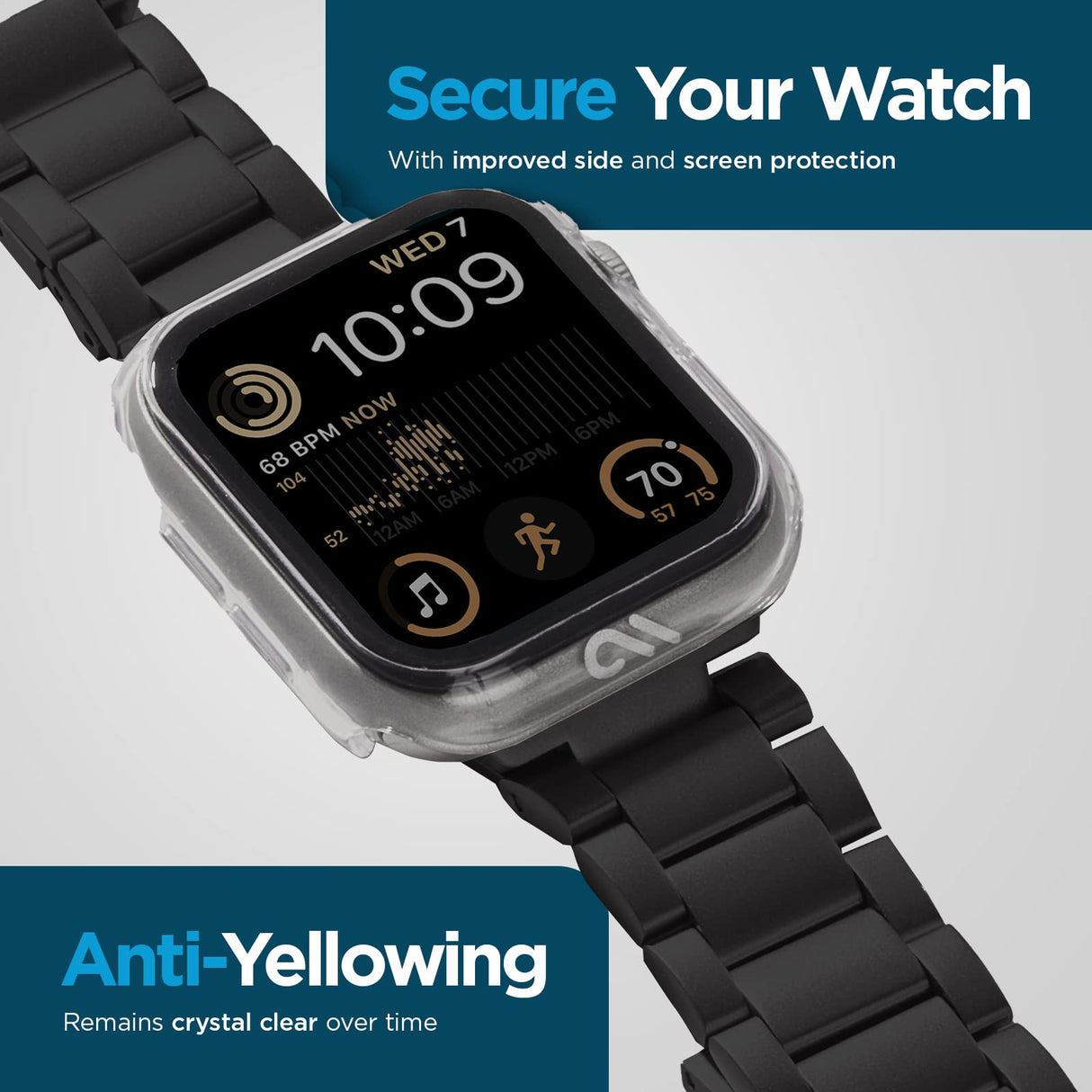 Case-mate - Tough Case With Integrated Glass Screen Protector For Apple Watch 44mm - Clear