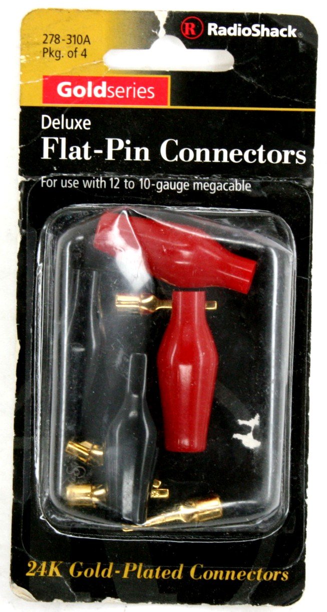 GOLD-PLATED 10-TO-12-GAUGE FLAT-PIN CONNECTORS (4-PACK)