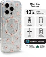 Zagg - Milan Snap Magsafe Case For Apple Iphone 16 Pro - Pink Daisies