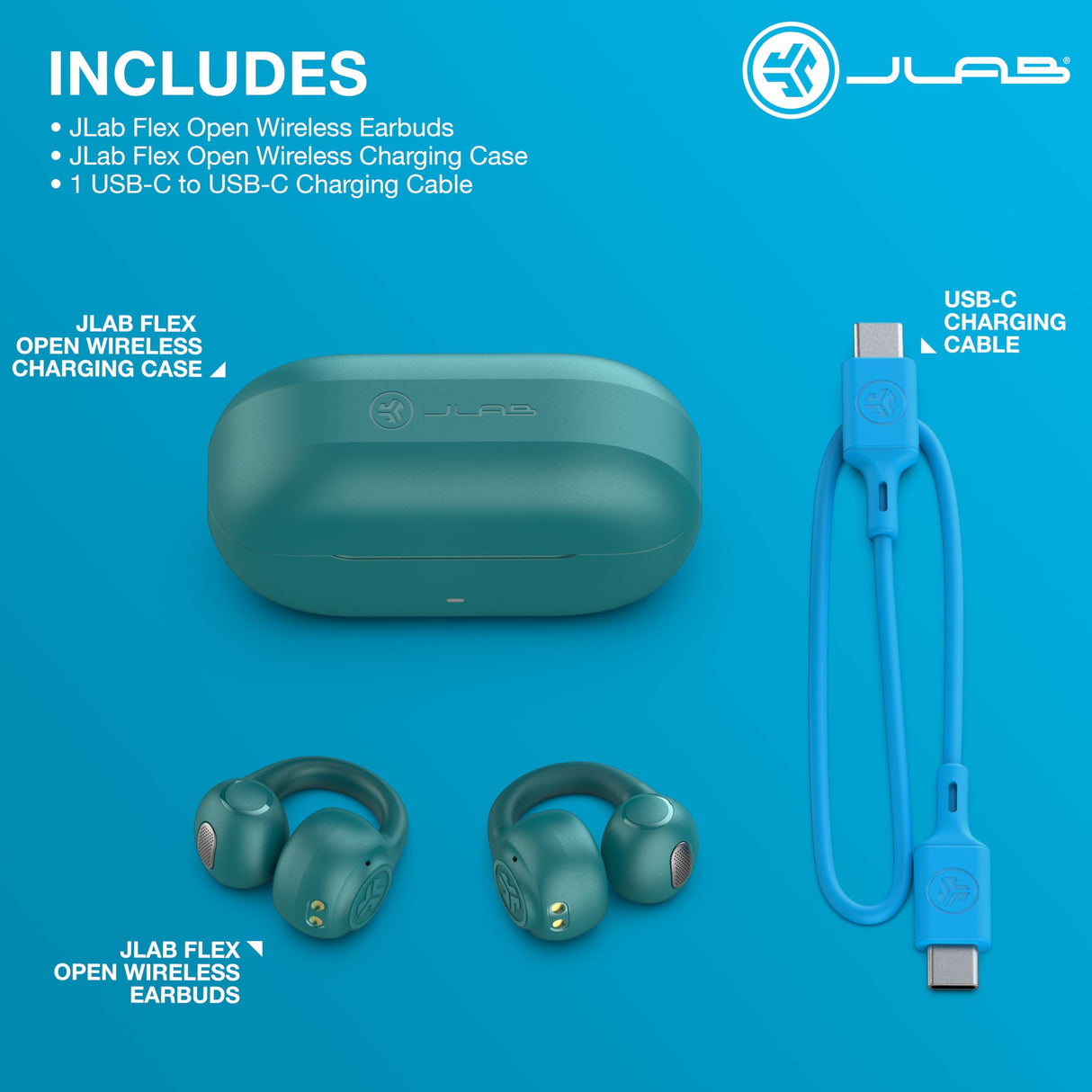 Jlab - Flex True Wireless Earbuds - Teal