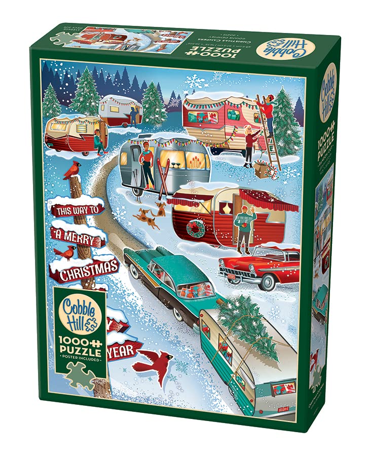 Cobble Hill 1000 Piece Puzzle - Christmas Campers - Sample Poster Included