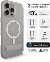 Zagg - Crystal Palace Snap Magsafe Case With Kickstand For Apple Iphone 16 Pro Max - Clear