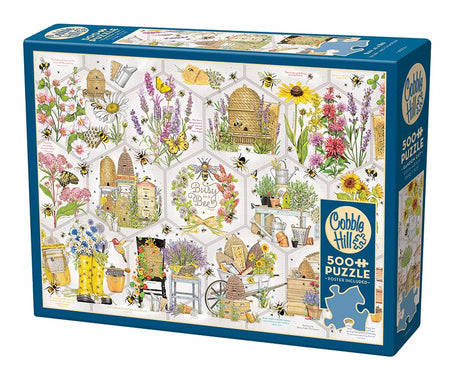 Cobble Hill 500 Piece Puzzle - Busy as a Bee - Sample Poster Included - image 4