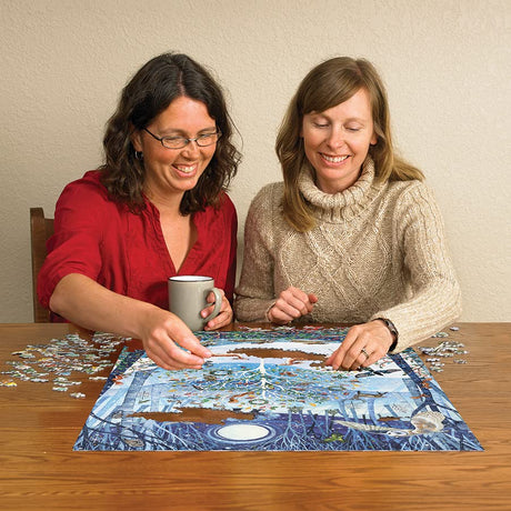 Cobble Hill 500 Piece Puzzle - Winter Woodland - Sample Poster Included - image 4