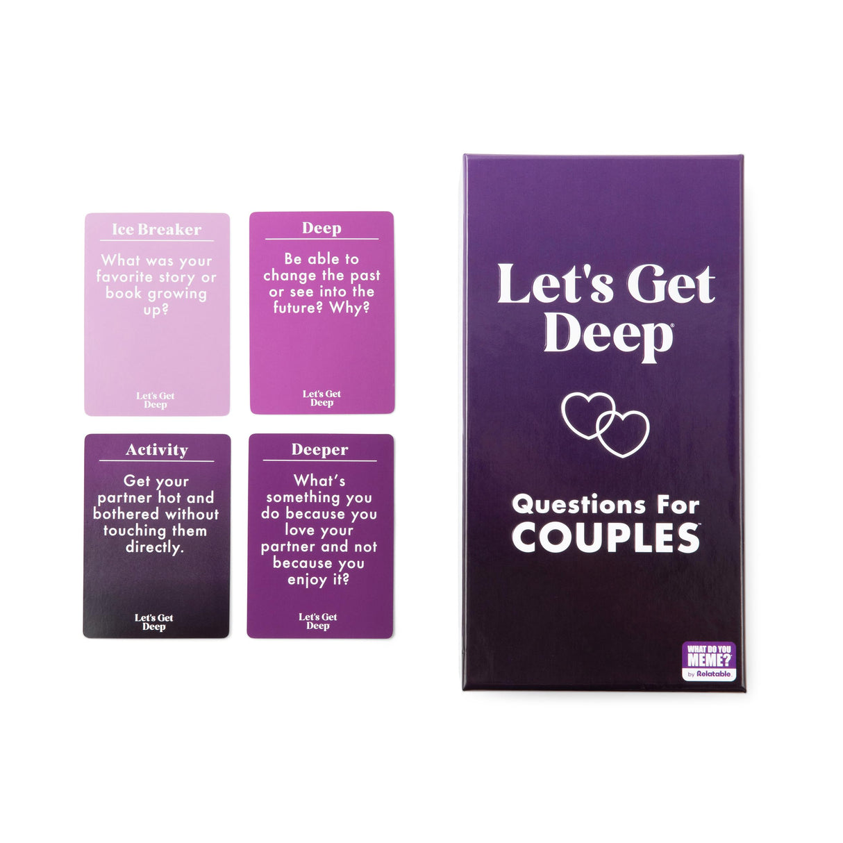 Let's Get Deep by Relatable, A Question Card Game for Couples, Great for Date Night Ideas, Couples Gifts, Wedding Gifts, and Long Distance Relationship Gifts, Includes 300 Cards to Build Up Intimacy