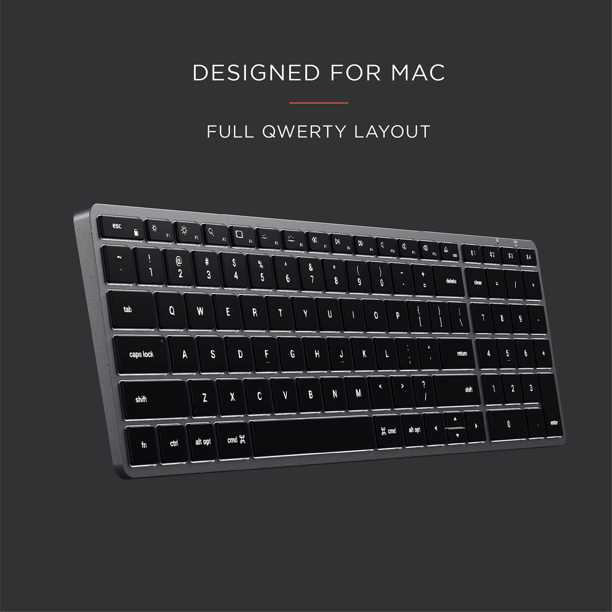 Satechi - Slim X2 Bluetooth Backlit Keyboard - Space Gray