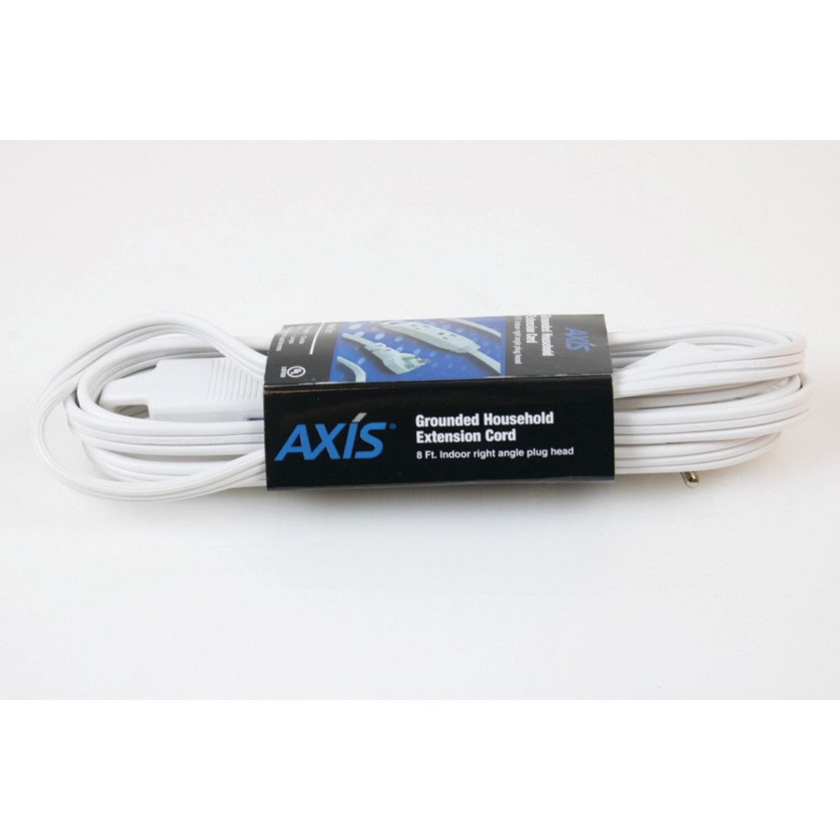 Axis 3-Outlet Indoor Extension Cord with Flat-Profile Plug - 8-foot, White (45505)