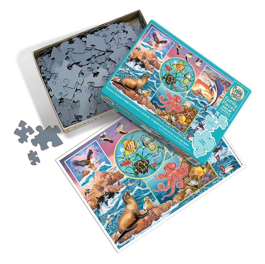 Cobble Hill Family Piece's 350 Puzzle - Ocean Magic - Sample Poster Included