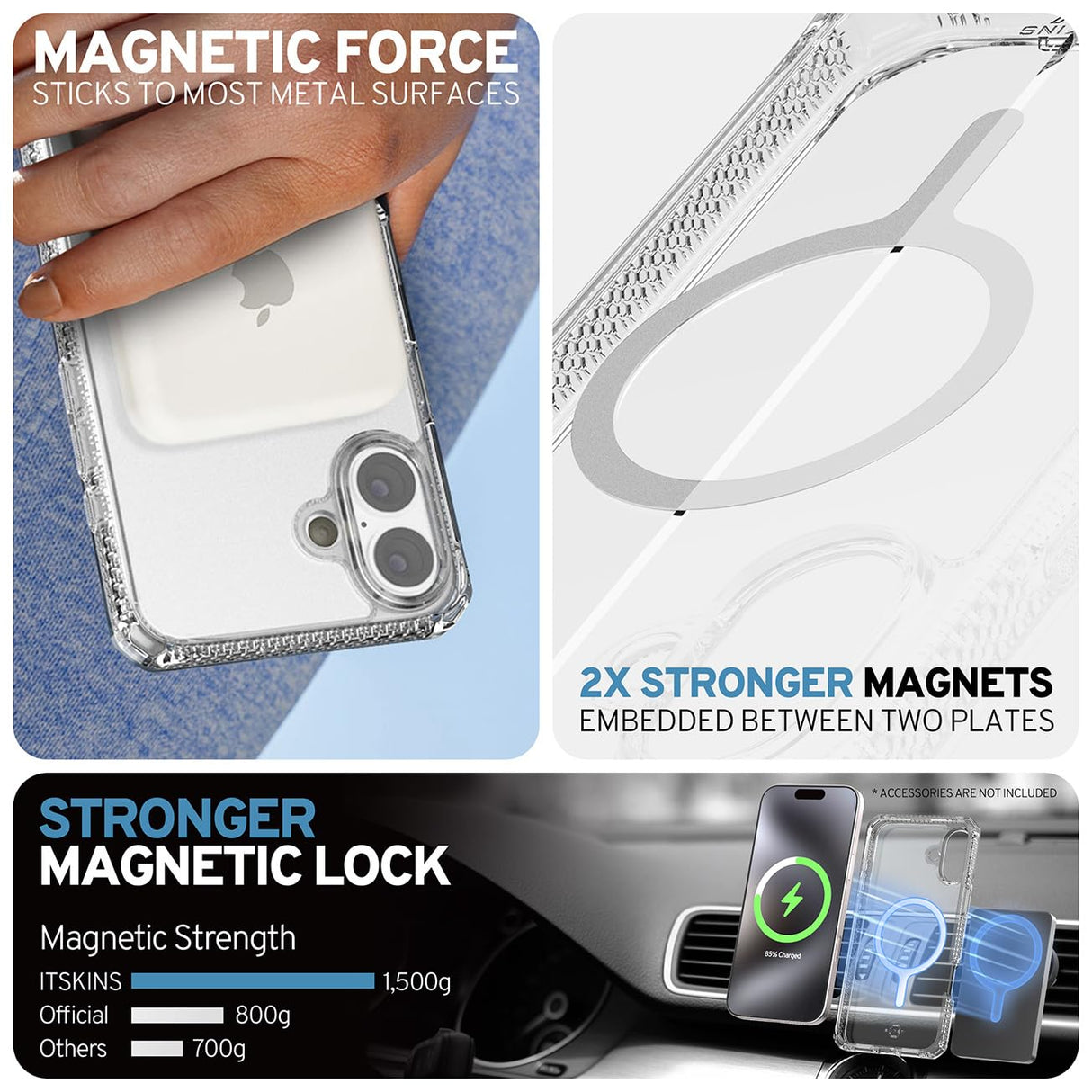 Itskins - Hybrid_r Clear Magsafe Case For Apple Iphone 16 Plus - Transparent