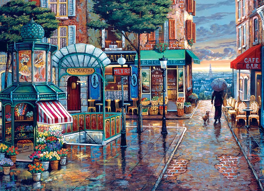 Cobble Hill 1000 Piece Puzzle - Rainy Day Stroll - Sample Poster Included