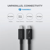 Satechi - Thunderbolt 4 Pro Type A To Type C Cable 3.1ft - Black