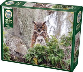 Cobble Hill 1000 Piece Puzzle - Great Horned Owl - Sample Poster Included