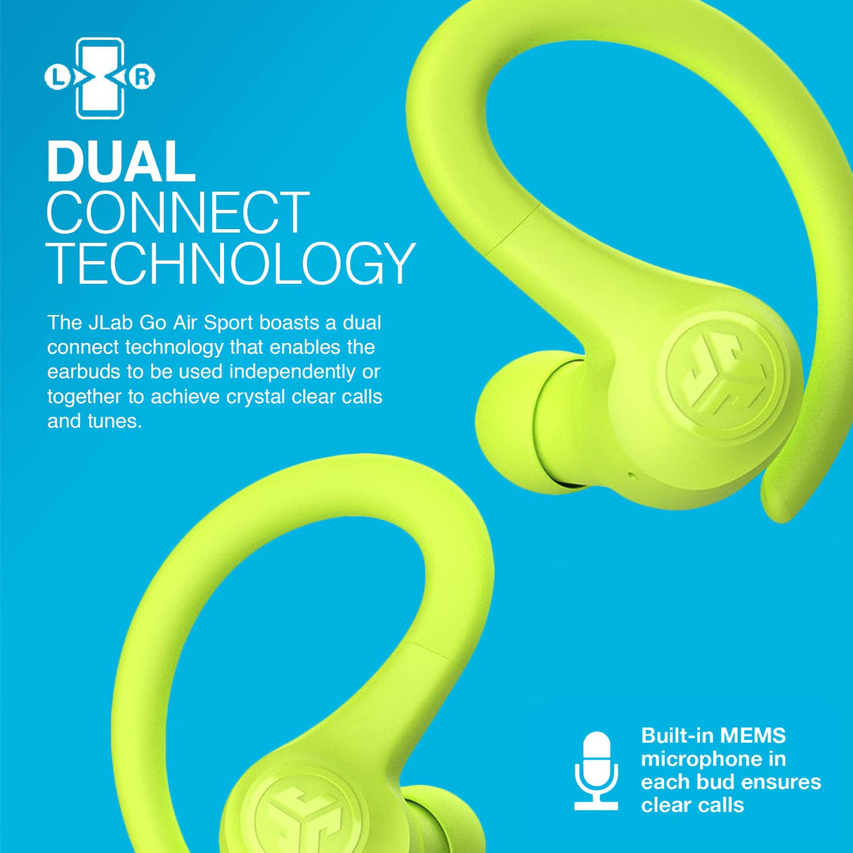 Jlab - Go Air Sport True Wireless In Ear Earbuds - Neon Yellow