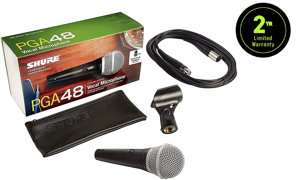 SHURE HANDHELD VOCAL MICROPHONE WITH 15' XLR CABLE