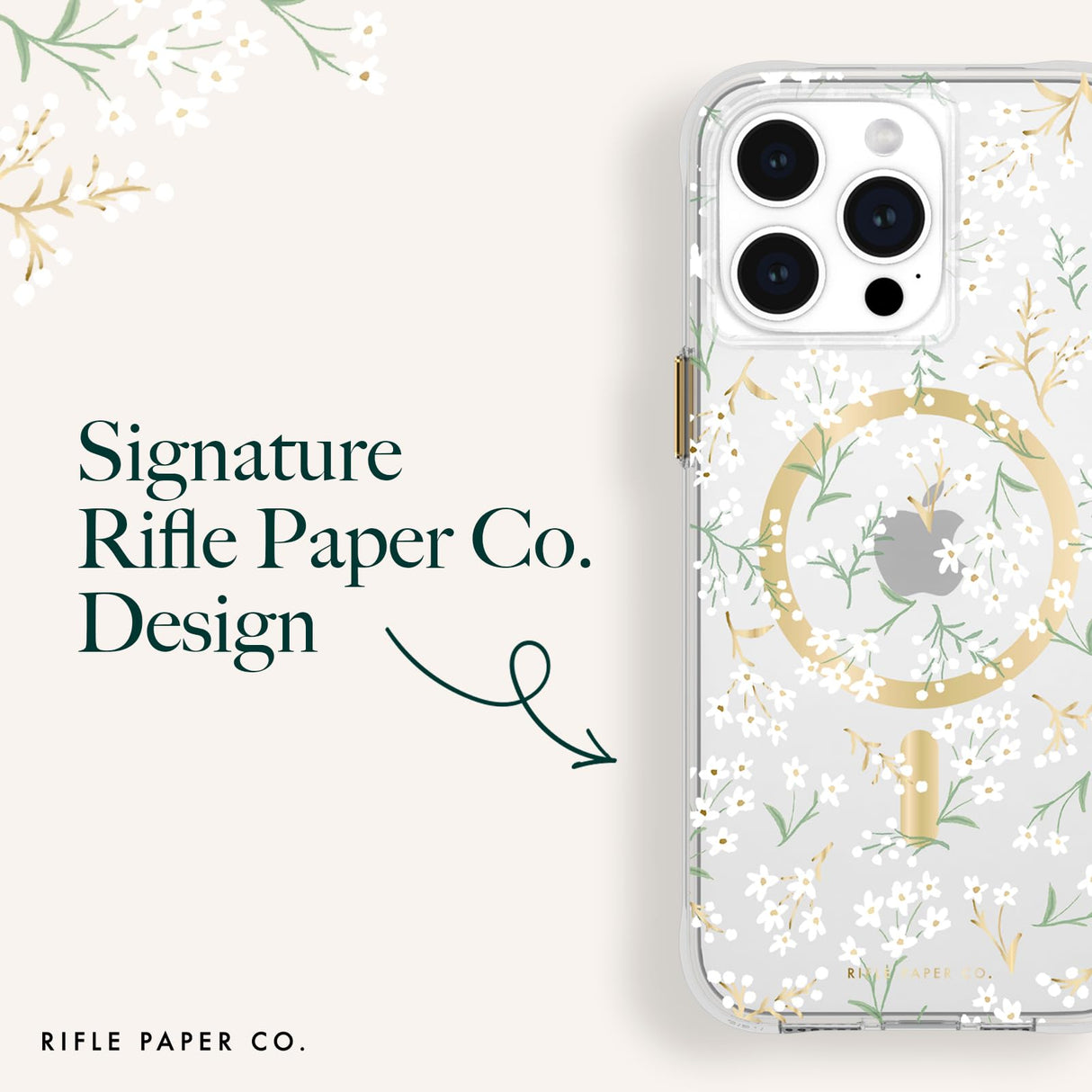 Rifle Paper Co - Magsafe Case For Apple Iphone 15 Pro Max - Petite Fleurs