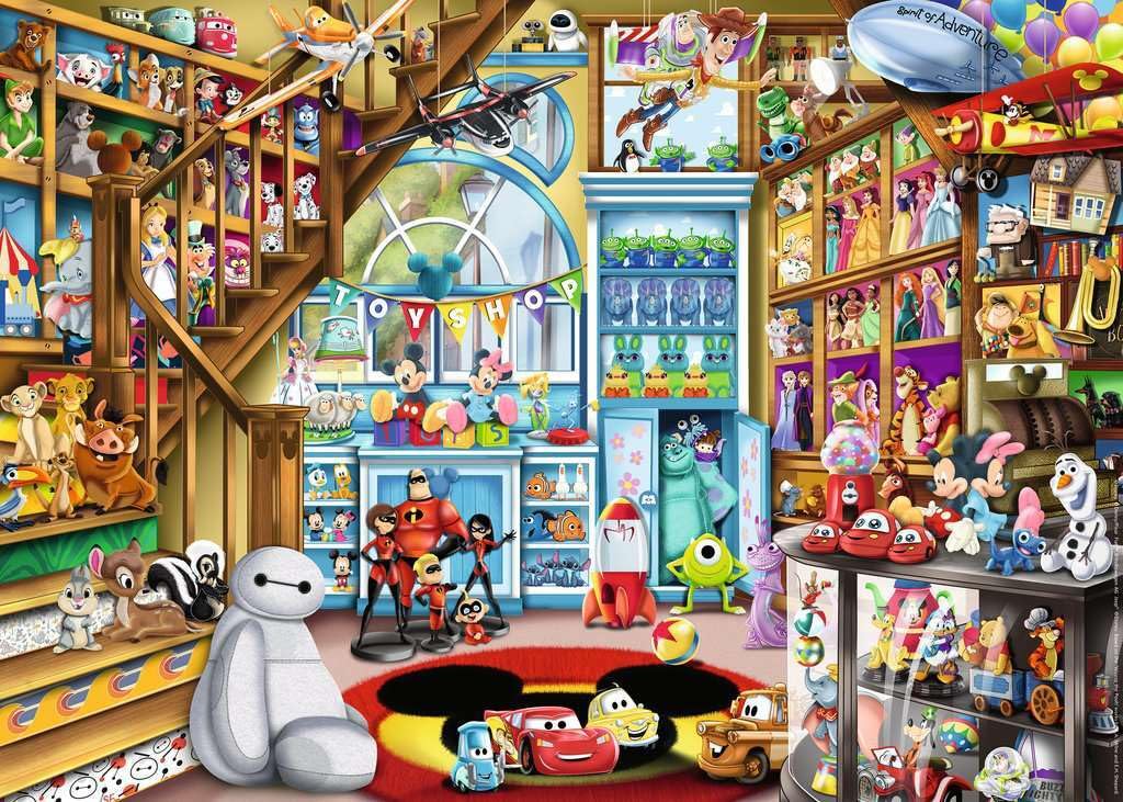 Ravensburger Disney-Pixar Toy Store Jigsaw Puzzle - 1000 piece Puzzle for Adults and Kids | Unique Softclick Technology | Eco-friendly Material | FSC Certified