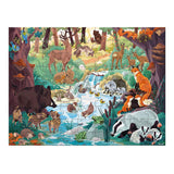 Janod World Wildlife Fund - 81-Piece Animal Footprints Seek and Find Puzzle - Ages 5+