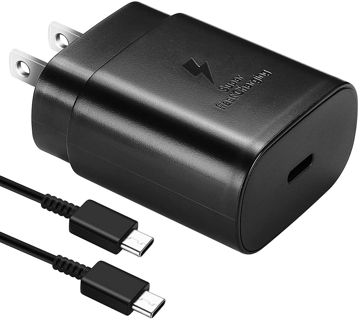 Samsung - Pd 25w Fast Charging Usb C Wall Charger W/ Cable - Black